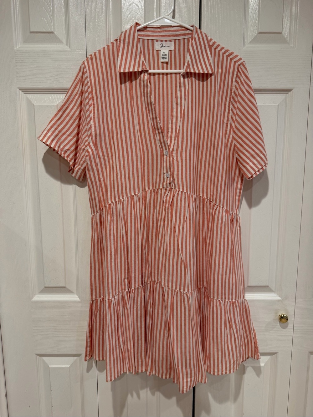 Rails Coral and White Striped dress